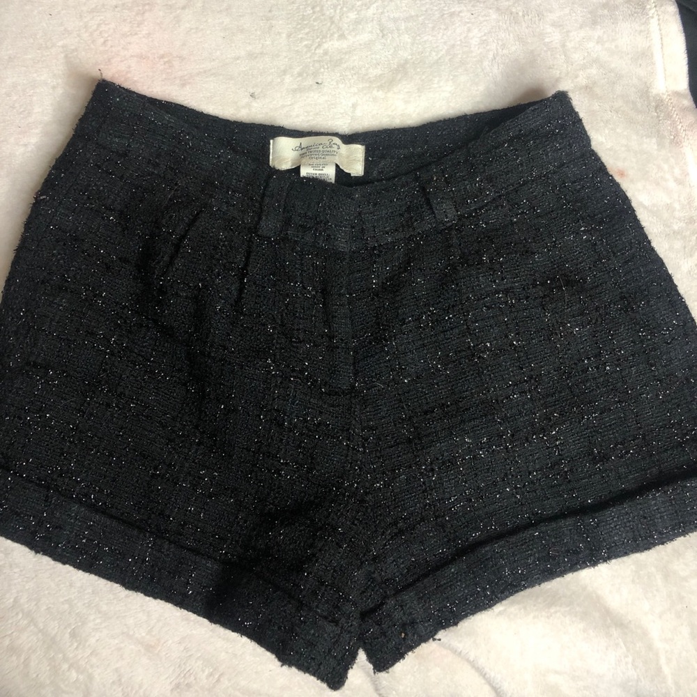 sparkly high waisted shorts